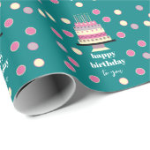 Personalisiert Retro Birthday Cake Candles Niedlic Geschenkpapier (Rolleneckpunkt)