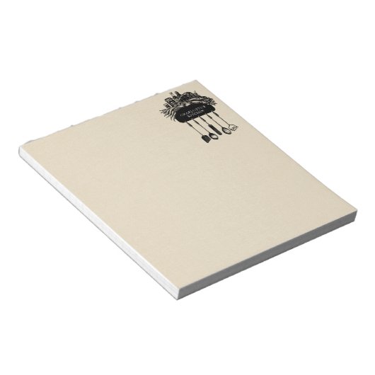 Personalisiert Retro Black Cream Kitchen Notizblock (angewinkelt)