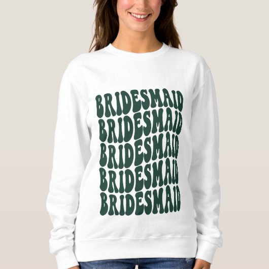 Personalisiert Retro Boho Emerald Green Bacheloret Sweatshirt (Vorderseite)
