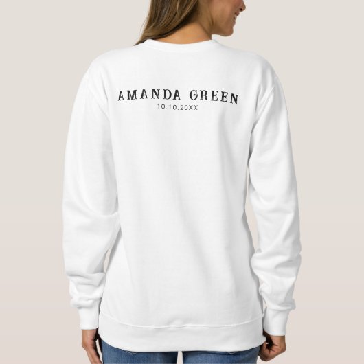 Personalisiert Retro Boho Emerald Green Bacheloret Sweatshirt (Rückseite)