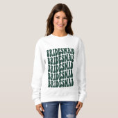 Personalisiert Retro Boho Emerald Green Bacheloret Sweatshirt (Vorne ganz)