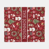 Personalisiert Retro Christmas Santa Fleece Blanke (Vorderseite (Horizontal))