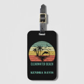 Personalisiert Retro Clearwater Beach Souvenir Gepäckanhänger (Vorderseite Vertikal)