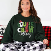 Personalisiert Retro Cousin Crew Weihnachten Match Tri-Blend Shirt