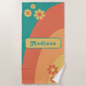 Personalisiert Retro Daisy Arch Groovy Strandtuch (Vorderseite)