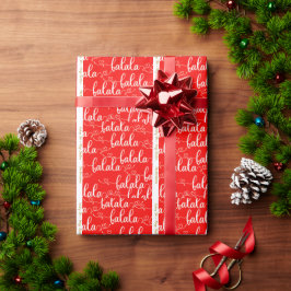 Personalisiert Retro Fa la Script Red Geschenkpapier
