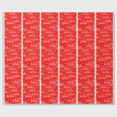 Personalisiert Retro Fa la Script Red Geschenkpapier (Flach)