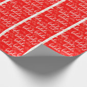Personalisiert Retro Fa la Script Red Geschenkpapier (Ecke)