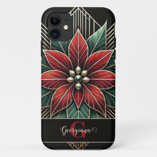 Personalisiert Retro Flora Art Deco Poinsettia Case-Mate iPhone Hülle
