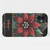 Personalisiert Retro Flora Art Deco Poinsettia Case-Mate iPhone Hülle (Rückseite (Horizontal))