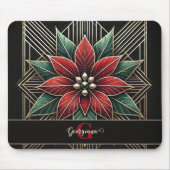 Personalisiert Retro Flora Art Deco Poinsettia Mousepad (Vorne)