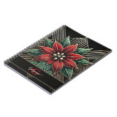 Personalisiert Retro Flora Art Deco Poinsettia Notizblock (Linke Seite)
