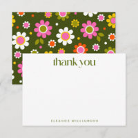 Personalisiert Retro floral gespielt grün grün grü