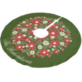 Personalisiert Retro Floral Weihnachten Blume Polyester Weihnachtsbaumdecke (Schrägansicht)