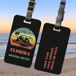 Personalisiert Retro Florida Gepäckanhänger