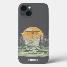 Personalisiert, Retro, Flugzeug, Sonnenuntergang,