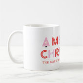 Personalisiert Retro Frohe Weihnachtsbaum Rosa & R Kaffeetasse (Links)