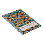 Personalisiert Retro Funky Orange-Aquamarin Notizblock (Rechte Seite)