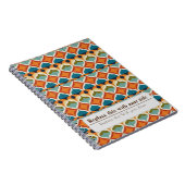 Personalisiert Retro Funky Orange-Aquamarin Notizblock (Rechte Seite)