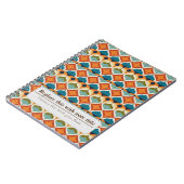 Personalisiert Retro Funky Orange-Aquamarin Notizblock (Linke Seite)