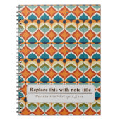 Personalisiert Retro Funky Orange-Aquamarin Notizblock (Vorderseite)