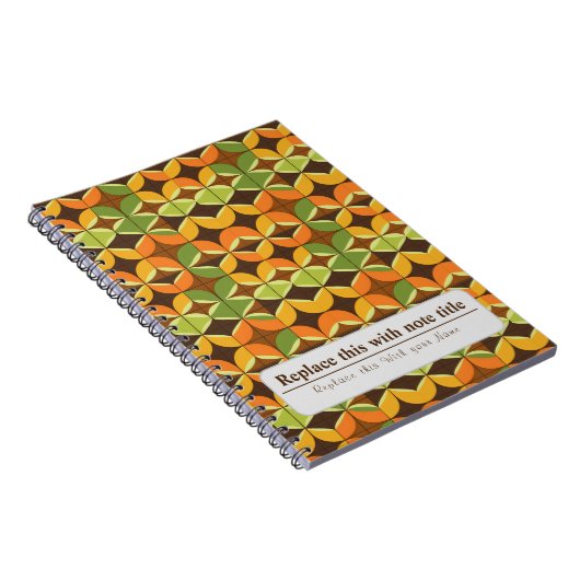 Personalisiert Retro Funky Orange-Avocado Green Notizblock (Rechte Seite)