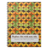 Personalisiert Retro Funky Orange-Avocado Green Notizblock (Vorderseite)