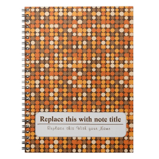 Personalisiert Retro Funky Orange-Brown Notizblock (Vorderseite)