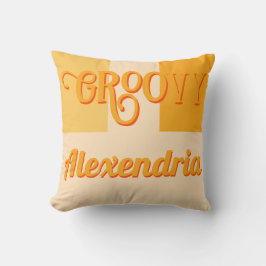 Personalisiert Retro-Gelb Kissen