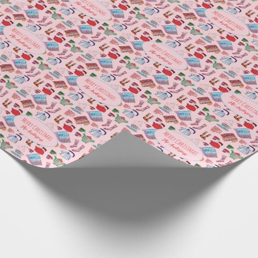 Personalisiert Retro Gemütliche Niedliche Pasta Ro Geschenkpapier (Ecke)