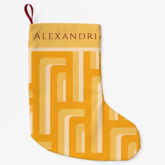 Personalisiert Retro Geometric Kleiner Weihnachtsstrumpf (Vorderseite)