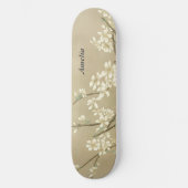 Personalisiert Retro Girly White Blume Skateboard (Vorderseite)