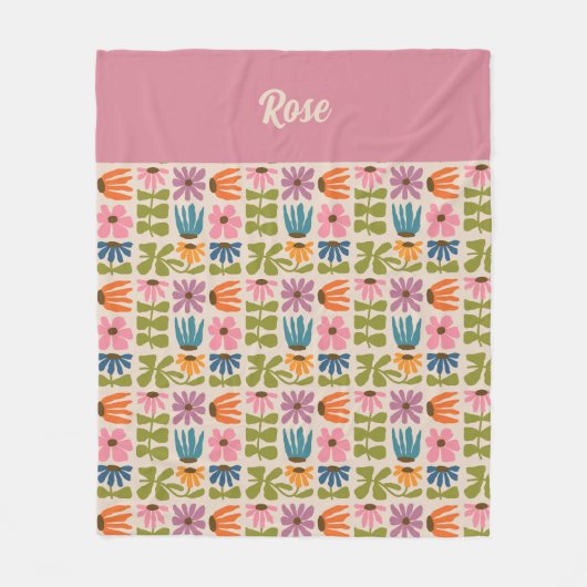 Personalisiert Retro Groovy Fleece Blanket (Vorderseite)