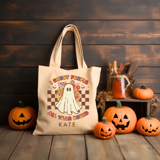 Personalisiert Retro Groovy Halloween Tragetasche