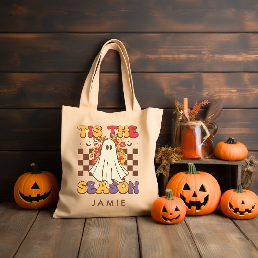 Personalisiert Retro Groovy Halloween Tragetasche
