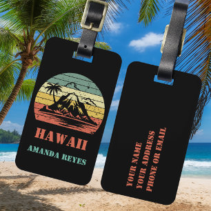 Personalisiert Retro Hawaii Gepäckanhänger