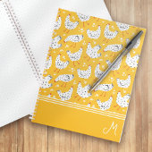 Personalisiert Retro-Hühnerhähnchen-Monogramm Notizblock