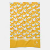 Personalisiert Retro-Hühnermonogramm Geschirrtuch (Vertikal)