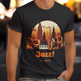 Personalisiert Retro Jazz City T-Shirt