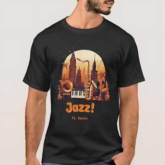 Personalisiert Retro Jazz City T-Shirt