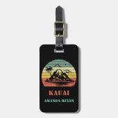 Personalisiert Retro Kauai Gepäckanhänger (Vorderseite vertikal)