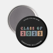 Personalisiert Retro-Klasse 2023 Abschluss Niedlic Magnet (Vorderseite/Rückseite)