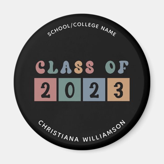 Personalisiert Retro-Klasse 2023 Abschluss Niedlic Magnet (Vorne)
