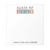 Personalisiert Retro-Klasse 2023 Abschluss Niedlic Notizblock (Vorderseite)
