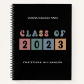 Personalisiert Retro-Klasse 2023 Abschluss Niedlic Notizblock (Vorderseite)