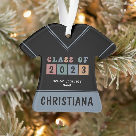 Personalisiert Retro-Klasse 2023 Abschluss Niedlic Ornament (Baum)