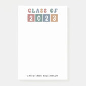 Personalisiert Retro-Klasse 2023 Abschluss Niedlic Post-it Klebezettel (Vorderseite)