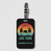 Personalisiert Retro Lake Tahoe Gepäckanhänger (Vorderseite Vertikal)