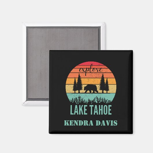Personalisiert Retro Lake Tahoe Magnet (Vorderseite/Rückseite)