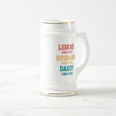 Personalisiert Retro Legend Husband Daddy Gift Bierglas (VorderseiteRechts)
